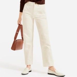 Everlane Cream Straight Leg Crop Pants - 0 Short